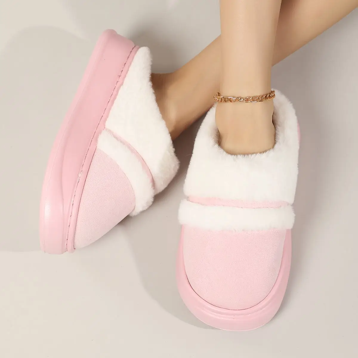 Women Cotton Maillard Slippers Winter Indoor Warm Thick Bottom — feature 12