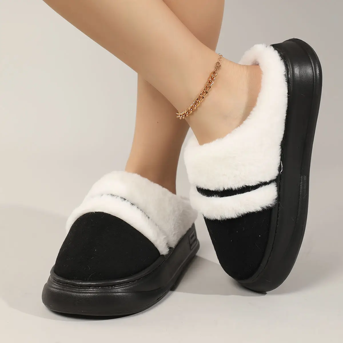 Women Cotton Maillard Slippers Winter Indoor Warm Thick Bottom — feature 7