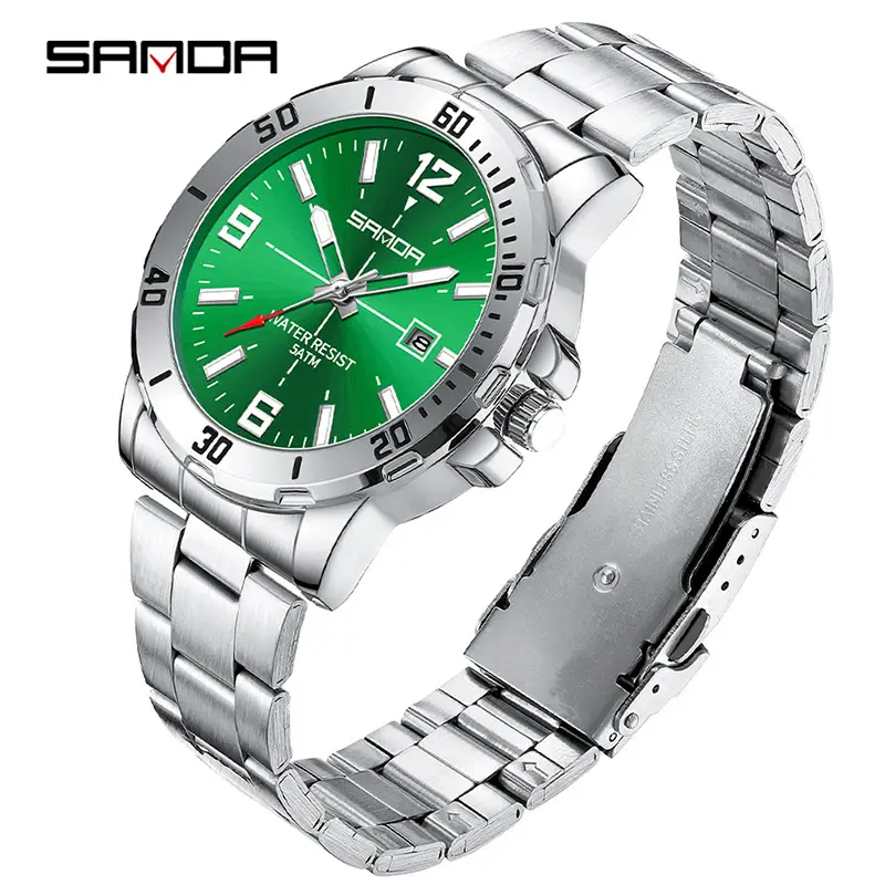 Sanda Gold Watch Waterproof Luminous Quartz Steel Band - Image 5