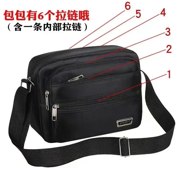 Men's Black Multi-Layer Shoulder Bag 2026 - Image 10