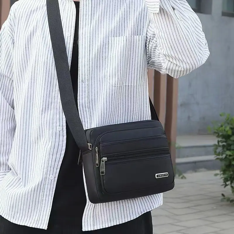 Men's Black Multi-Layer Shoulder Bag 2026 - Image 11