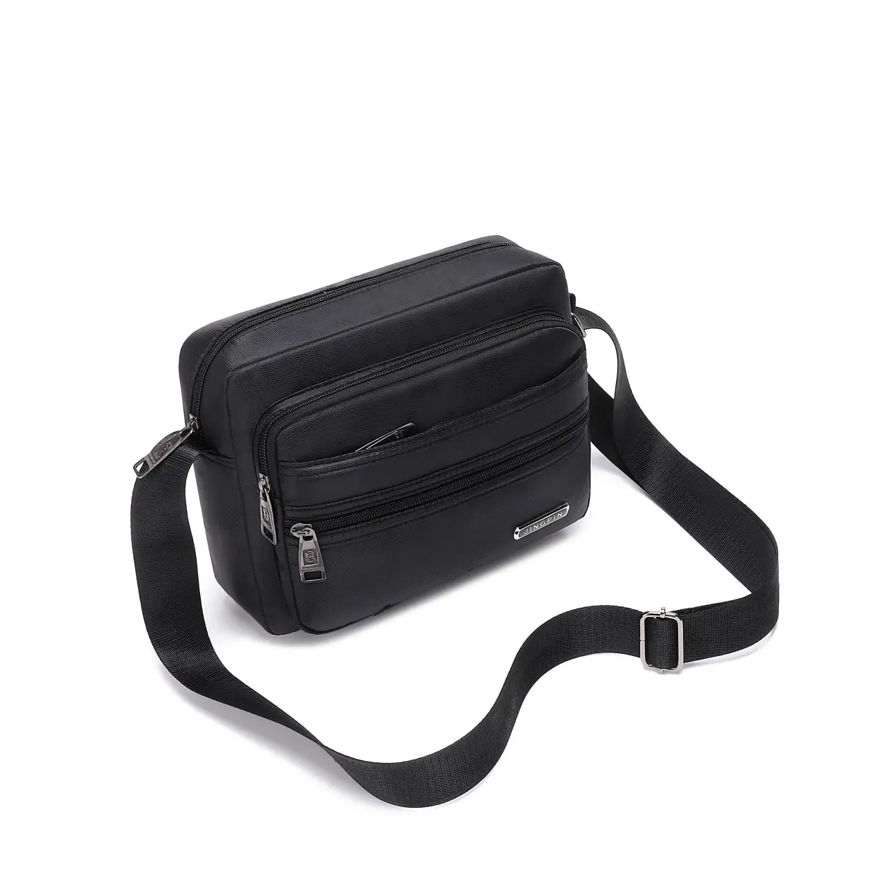Men's Black Multi-Layer Shoulder Bag 2026 - Image 13