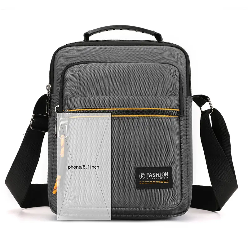 Men's Waterproof Korean Style Crossbody Bag Black - Image 9