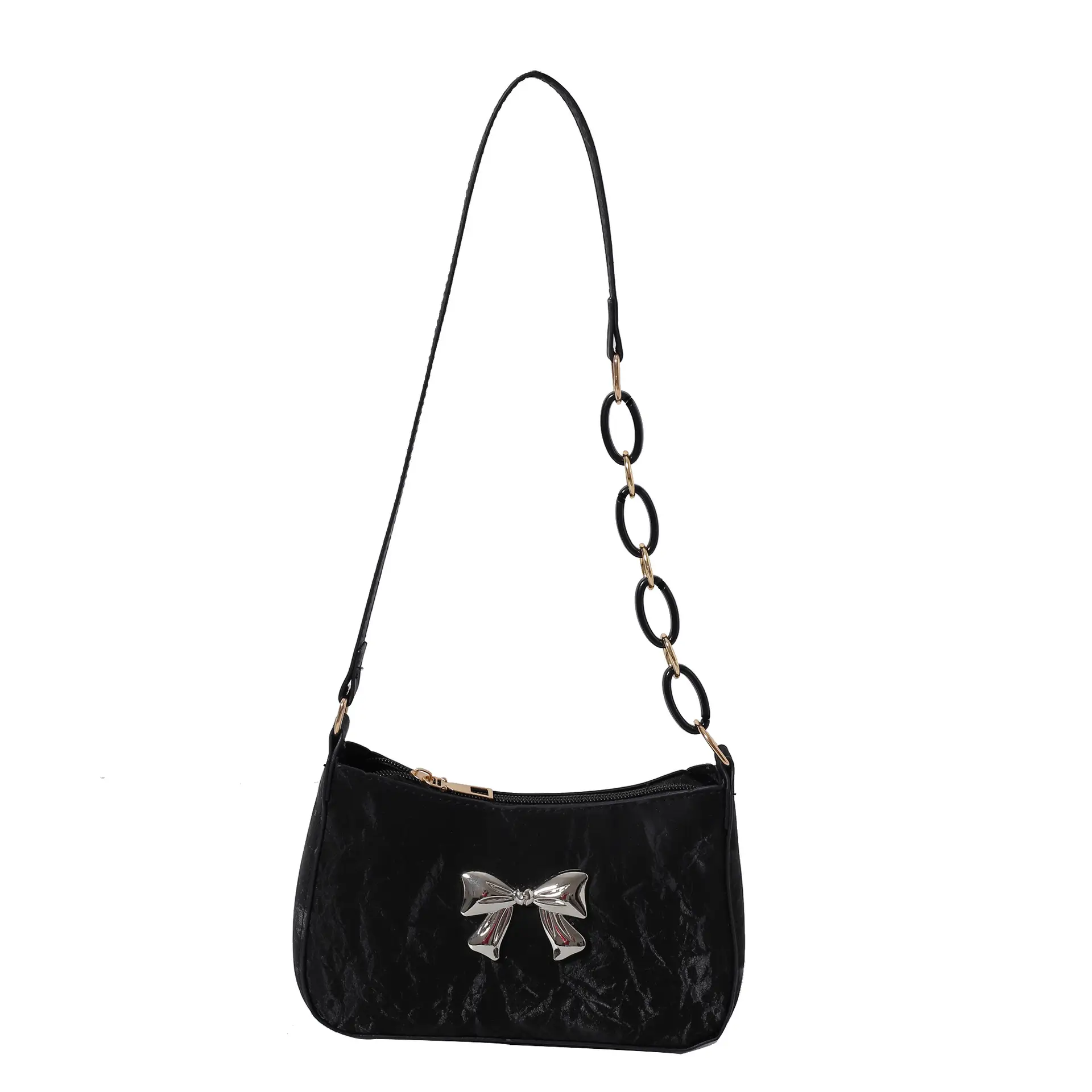 Women's Pink Bow Chain Shoulder Bag 2024 Winter - Image 9