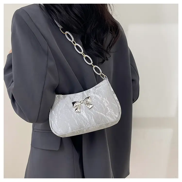 Women's Pink Bow Chain Shoulder Bag 2024 Winter — feature 17