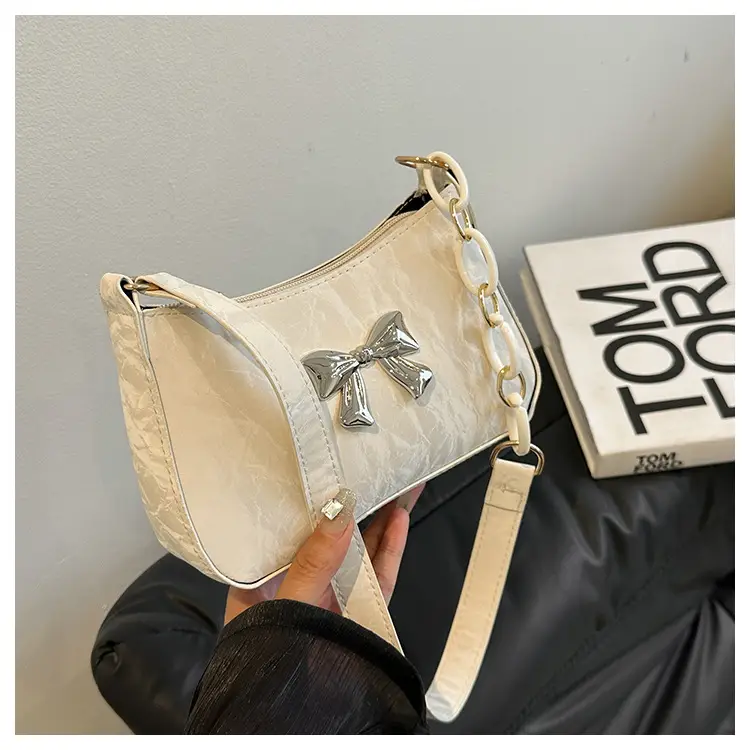Women's Pink Bow Chain Shoulder Bag 2024 Winter — feature 22