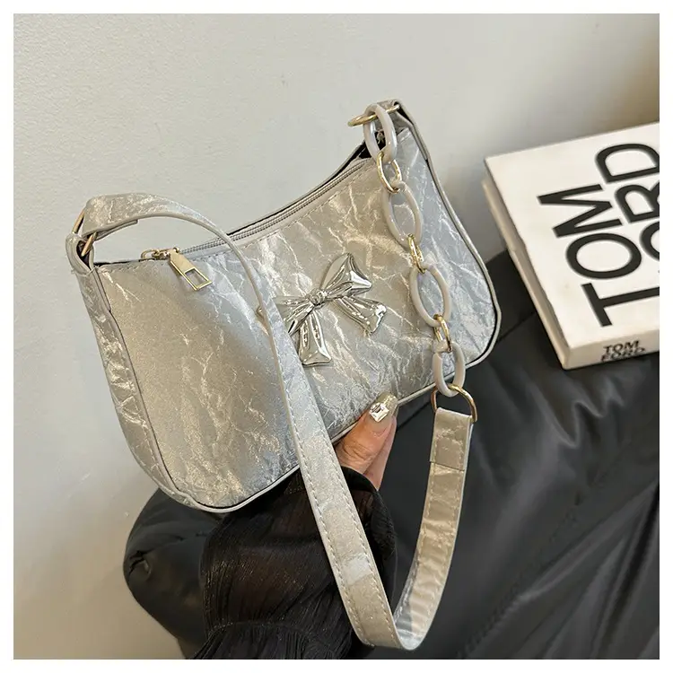 Women's Pink Bow Chain Shoulder Bag 2024 Winter — feature 23