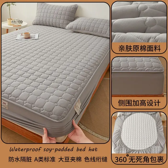 Class A waterproof urinalysis bed hat single piece padded Simmons mattress protector dustproof bed sheet bedspread bed cover - Image 5
