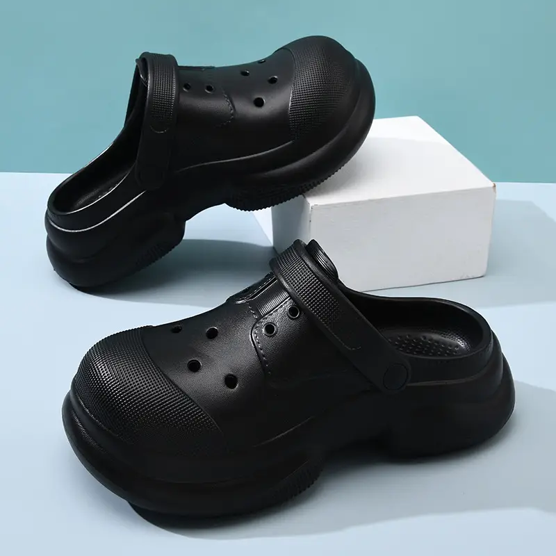 Thick-soled heightening hole shoes women's summer non-slip slippers wear-resistant non-stinky feet outdoor wear beach EVA muffin baotou - Image 7