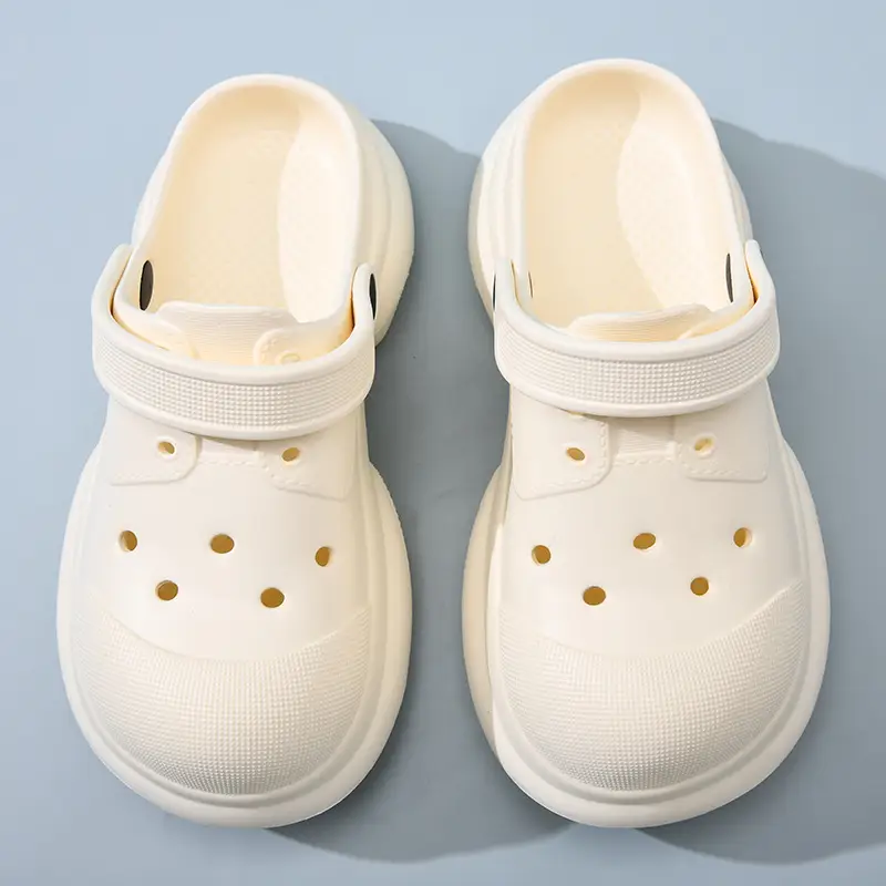 Thick-soled heightening hole shoes women's summer non-slip slippers wear-resistant non-stinky feet outdoor wear beach EVA muffin baotou - Image 3