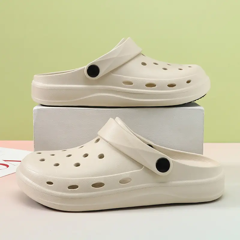 Women's Hole Shoes Non-slip Patch Thick-soled Lightweight Soft Baotou Summer Wear-resistant Height-increasing Breathable Sandals for Men - Image 8