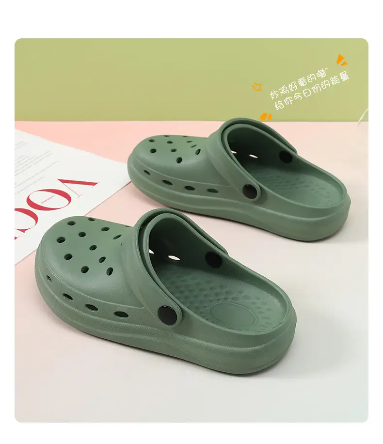 Women's Hole Shoes Non-slip Patch Thick-soled Lightweight Soft Baotou Summer Wear-resistant Height-increasing Breathable Sandals for Men — feature 15