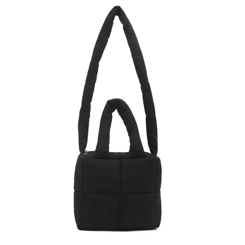 Pink Cotton Padded Shoulder Bag for Women 2024 - Image 11