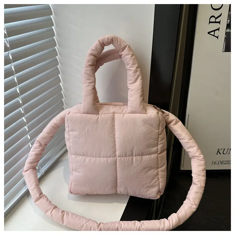 Pink Cotton Padded Shoulder Bag for Women 2024 — feature 10