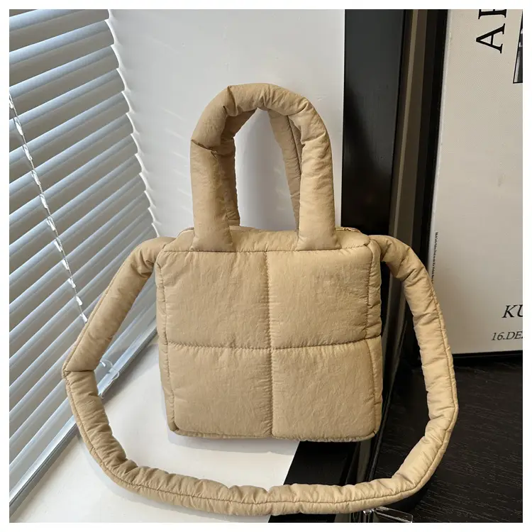 Pink Cotton Padded Shoulder Bag for Women 2024 — feature 11