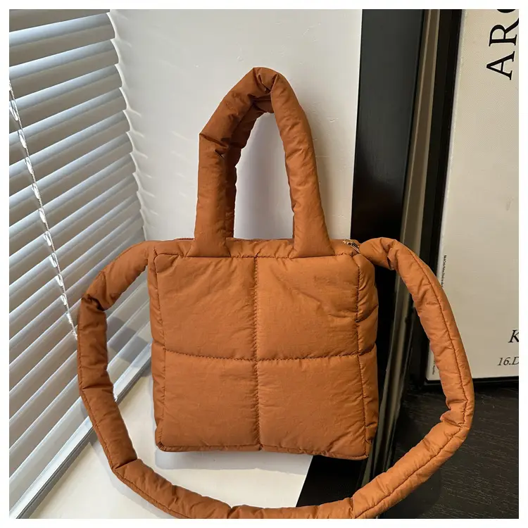 Pink Cotton Padded Shoulder Bag for Women 2024 — feature 12