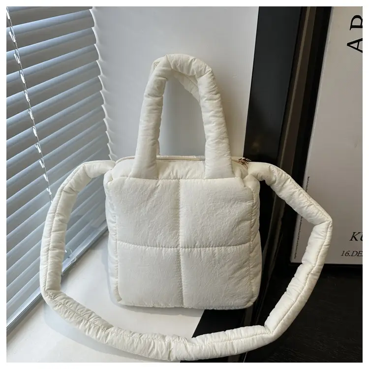 Pink Cotton Padded Shoulder Bag for Women 2024 — feature 13