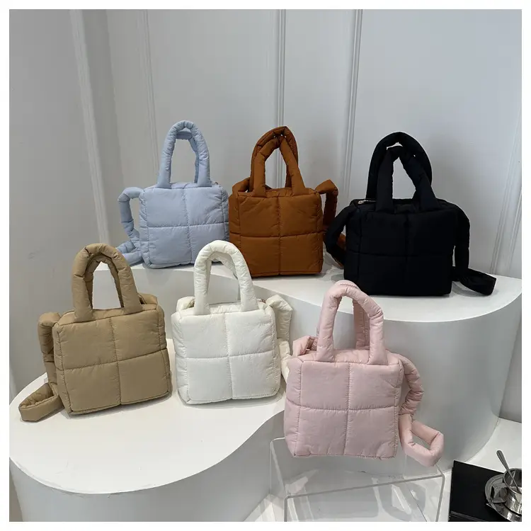 Pink Cotton Padded Shoulder Bag for Women 2024 — feature 14