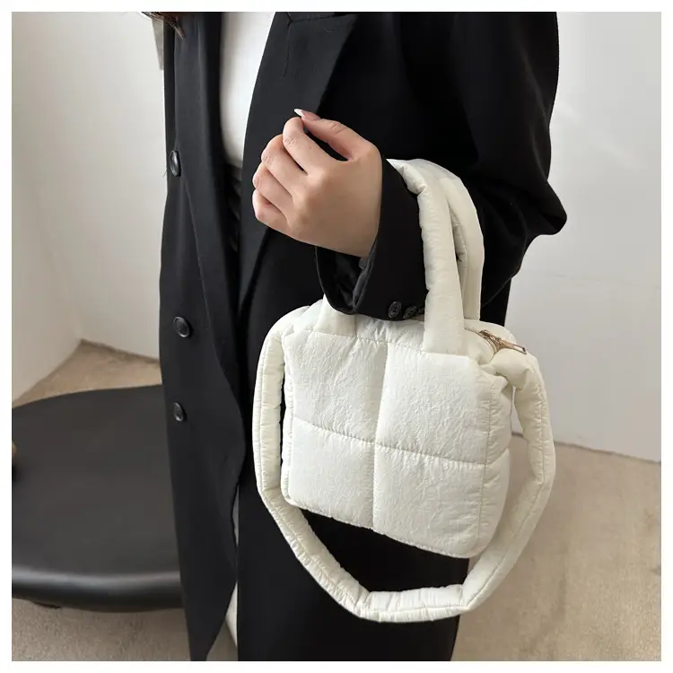 Pink Cotton Padded Shoulder Bag for Women 2024 — feature 15