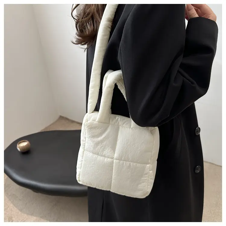 Pink Cotton Padded Shoulder Bag for Women 2024 — feature 17