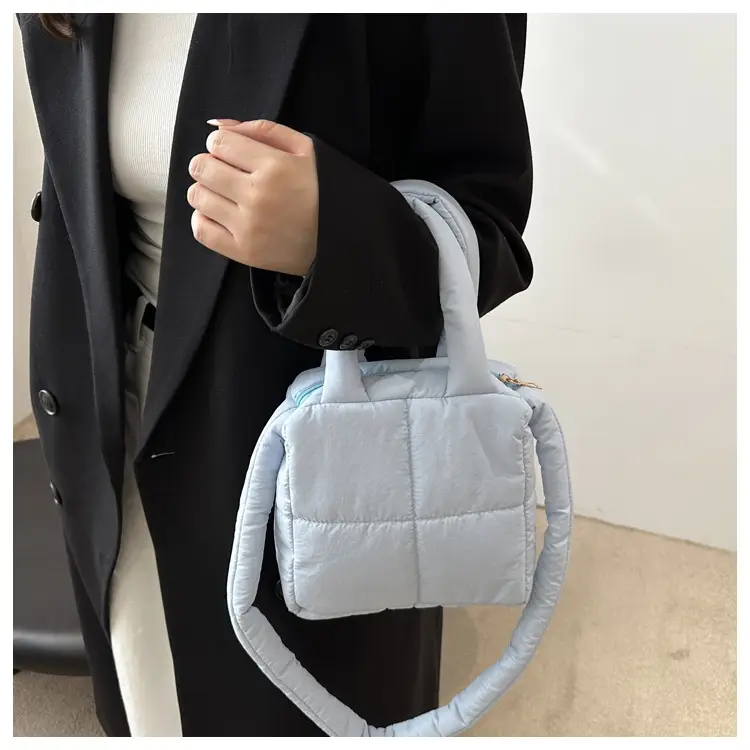 Pink Cotton Padded Shoulder Bag for Women 2024 — feature 18