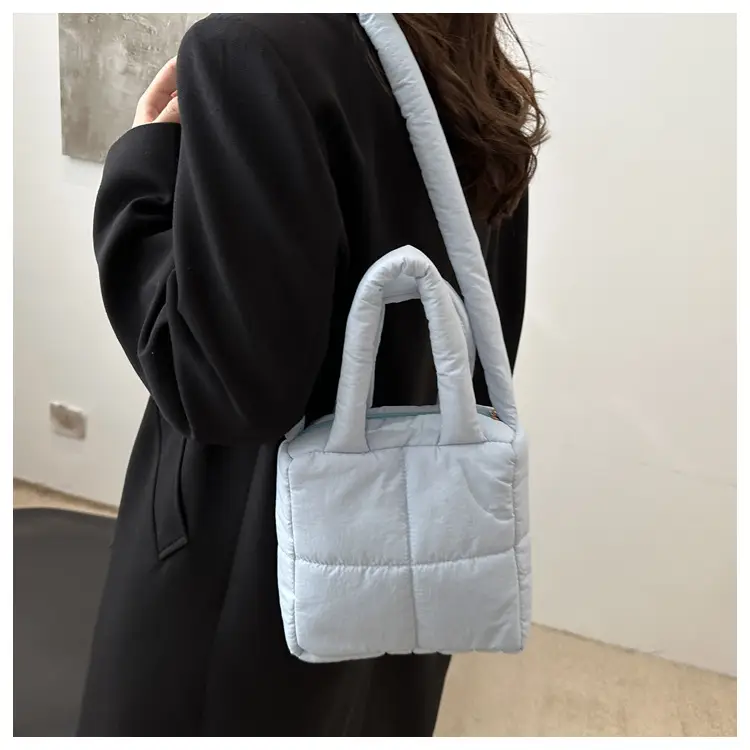Pink Cotton Padded Shoulder Bag for Women 2024 — feature 19