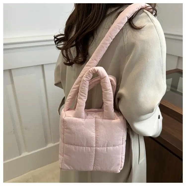 Pink Cotton Padded Shoulder Bag for Women 2024 — feature 22