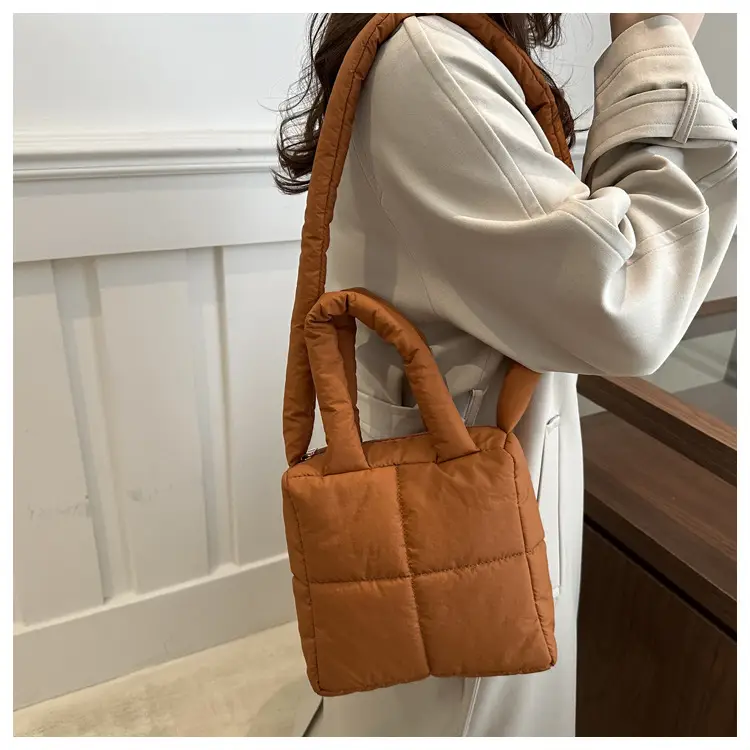 Pink Cotton Padded Shoulder Bag for Women 2024 — feature 25