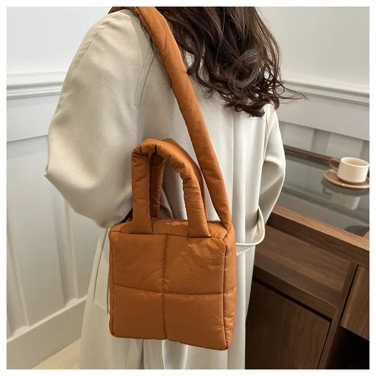 Pink Cotton Padded Shoulder Bag for Women 2024 — feature 26