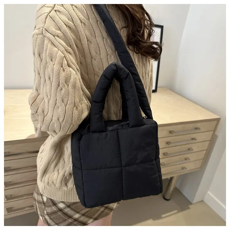 Pink Cotton Padded Shoulder Bag for Women 2024 — feature 29