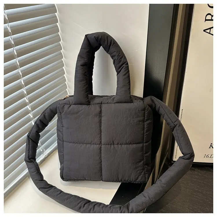 Pink Cotton Padded Shoulder Bag for Women 2024 — feature 8