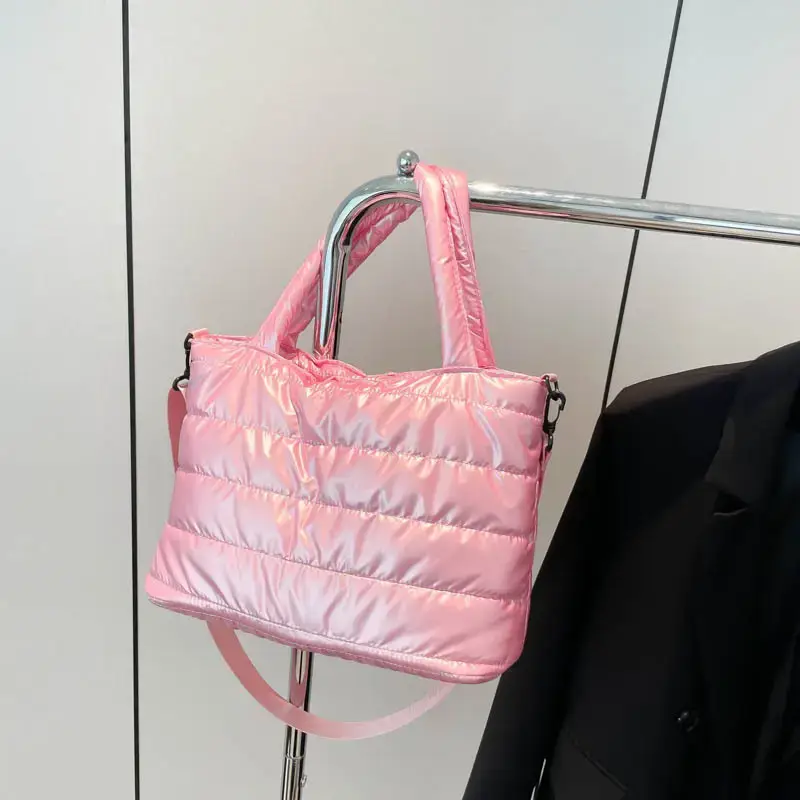 Pink Cotton Shoulder Bag 2024 Winter Fashion - Image 3
