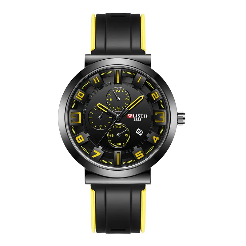 Men's Black Orange Sport Chronograph Watch with 3 D Luminous Dial - Image 3