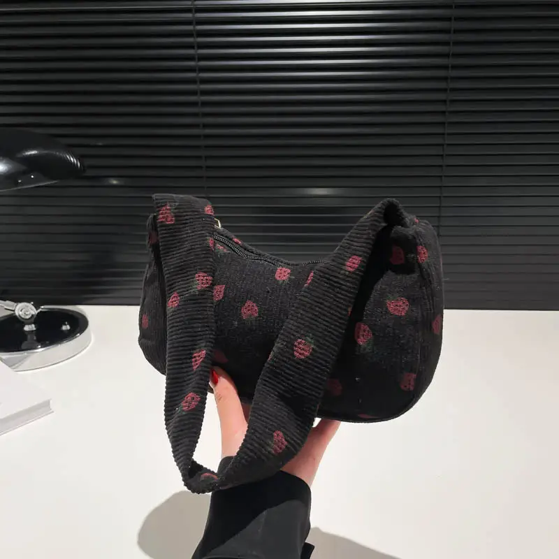 Black Embroidered Shoulder Bag for Women Winter 2024 - Image 6