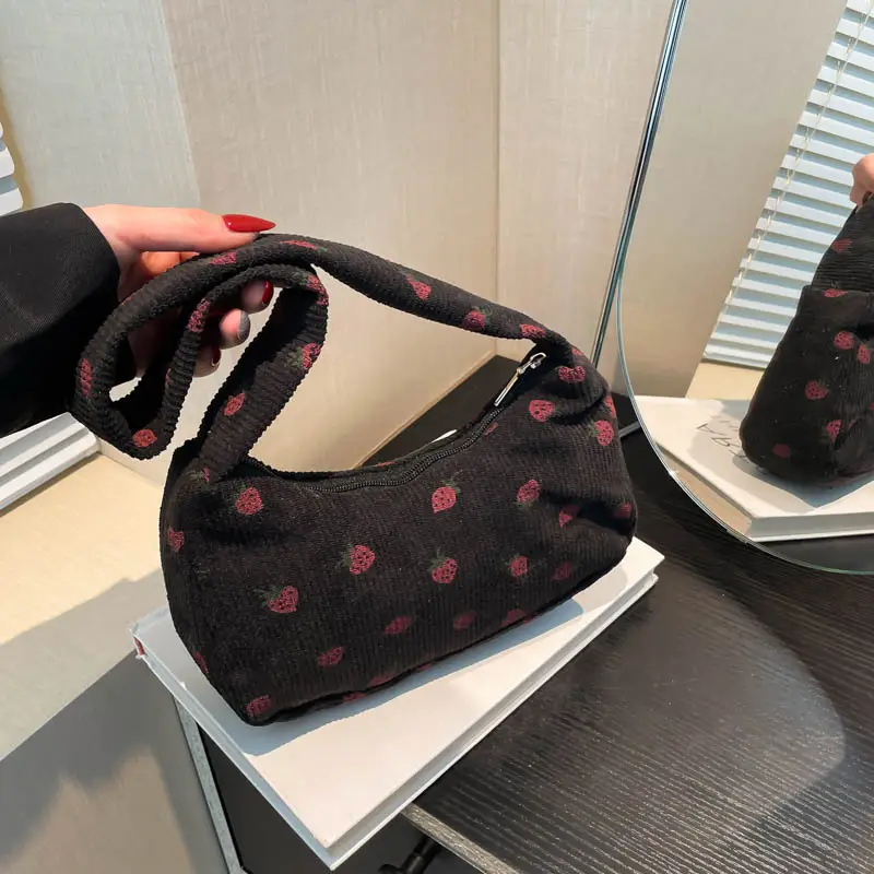 Black Embroidered Shoulder Bag for Women Winter 2024 - Image 8