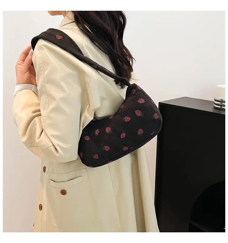 Black Embroidered Shoulder Bag for Women Winter 2024 — feature 15