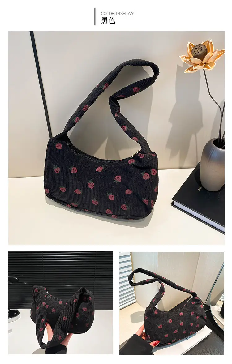 Black Embroidered Shoulder Bag for Women Winter 2024 — feature 16