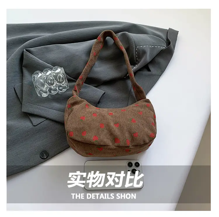 Black Embroidered Shoulder Bag for Women Winter 2024 — feature 5