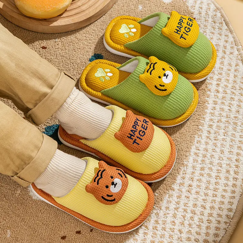 Children's Cotton Slippers for Boys and Girls in Autumn and Winter for Kidsren and Babies at Home Indoor Non-Slip Spring & Fall Soft-Soled Non-Slip Slippers for Women