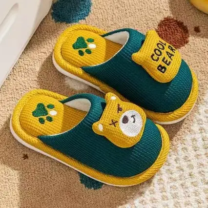 Children's Cotton Slippers for Boys and Girls in Autumn and Winter for Kidsren and Babies at Home Indoor Non-Slip Spring & Fall Soft-Soled Non-Slip Slippers for Women