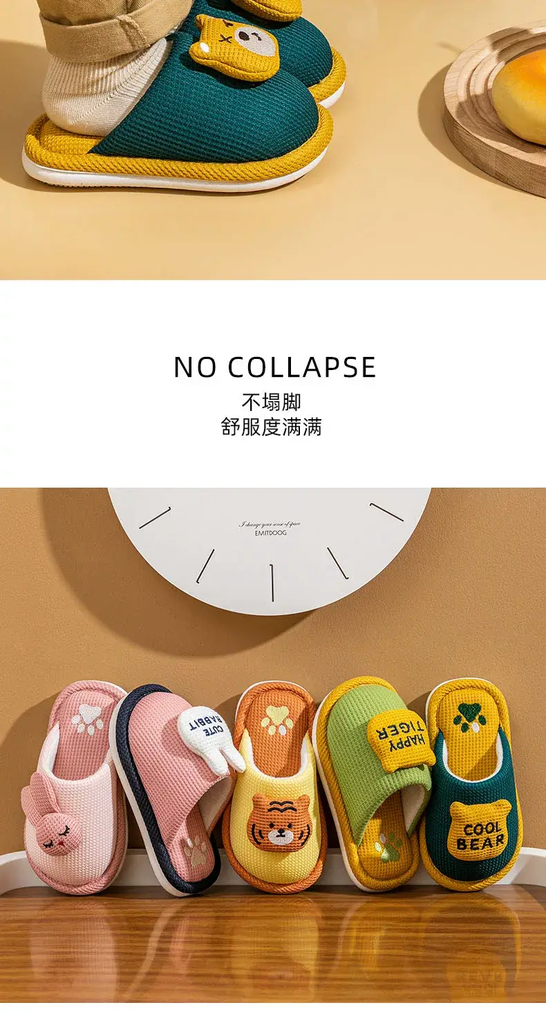 Children's Cotton Slippers for Boys and Girls in Autumn and Winter for Kidsren and Babies at Home Indoor Non-Slip Spring & Fall Soft-Soled Non-Slip Slippers for Women — feature 11