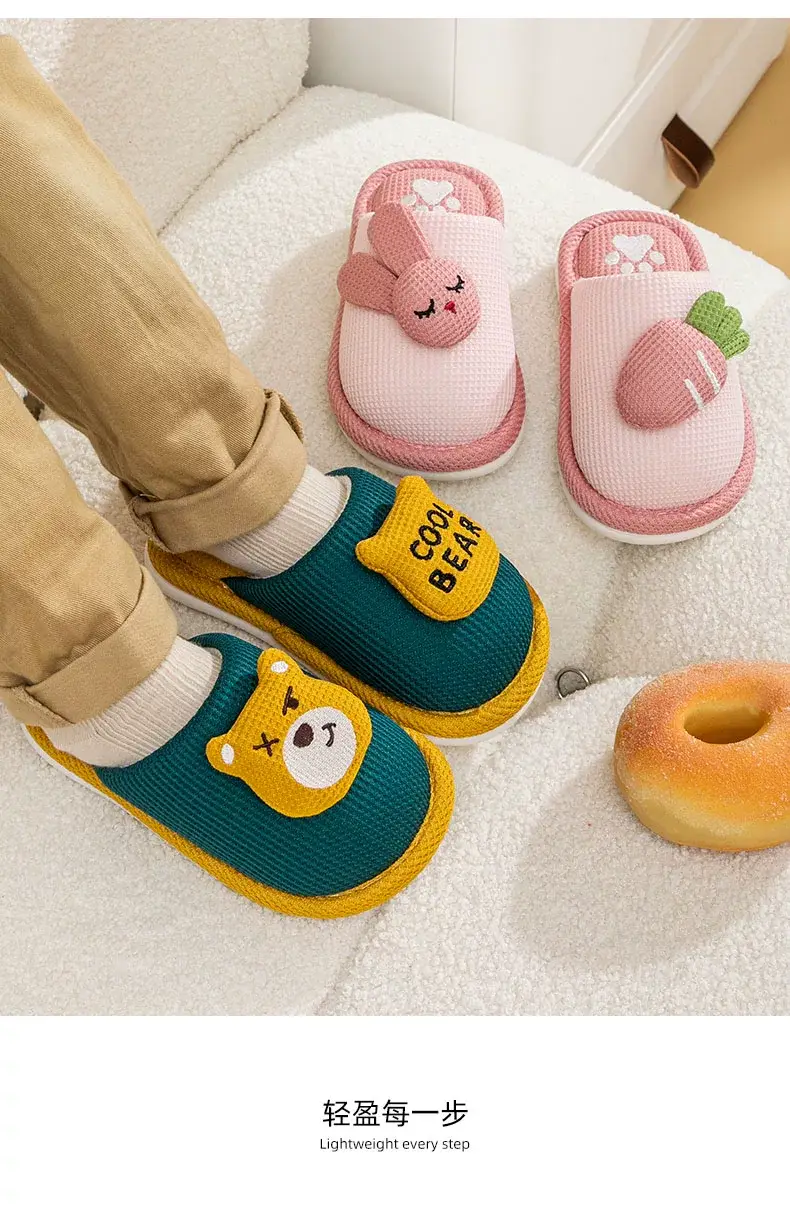 Children's Cotton Slippers for Boys and Girls in Autumn and Winter for Kidsren and Babies at Home Indoor Non-Slip Spring & Fall Soft-Soled Non-Slip Slippers for Women — feature 9