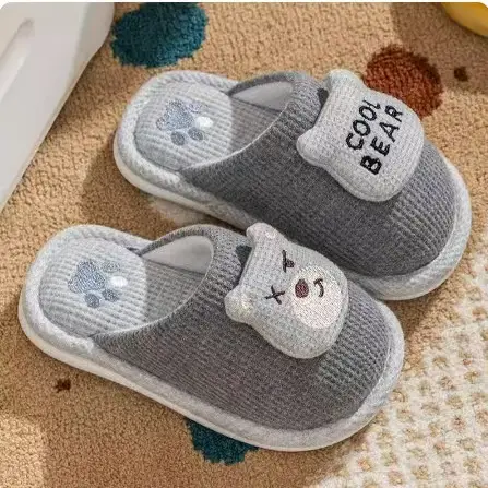 Children's Cotton Slippers for Boys and Girls in Autumn and Winter for Kidsren and Babies at Home Indoor Non-Slip Spring & Fall Soft-Soled Non-Slip Slippers for Women