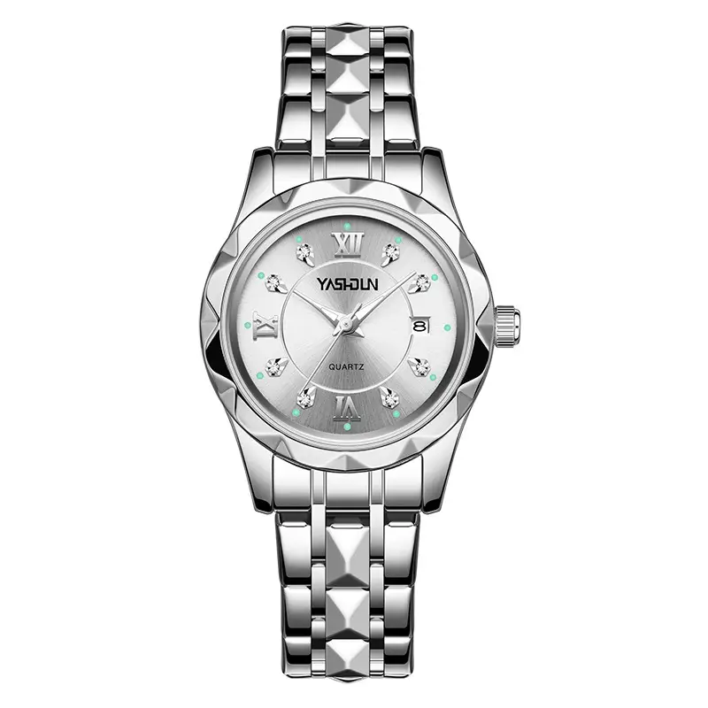Women's Luminous Gold Steel Watch with Calendar - Image 2