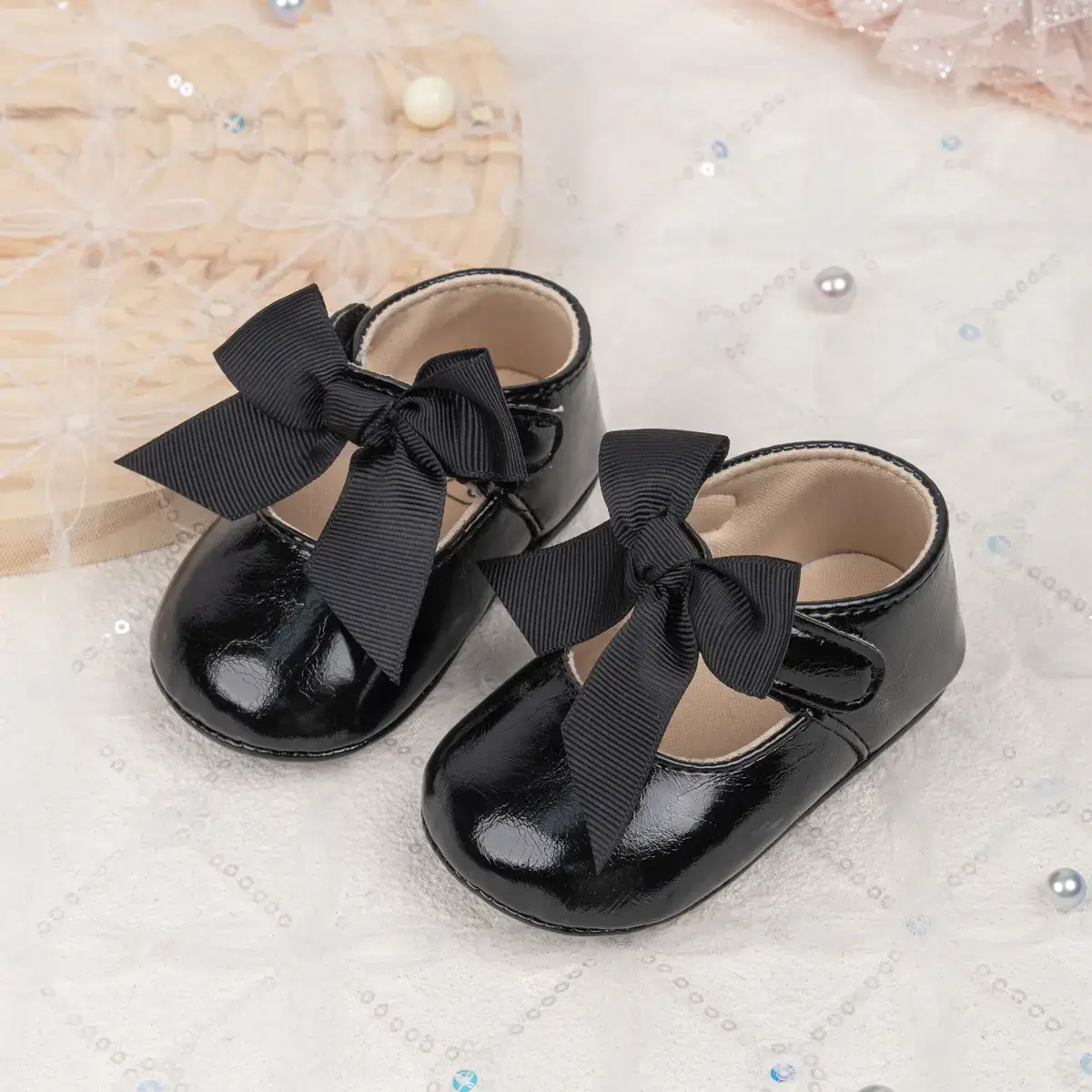 Black Bow Baby Shoes for Toddlers Anti-Slip Rubber — feature 22