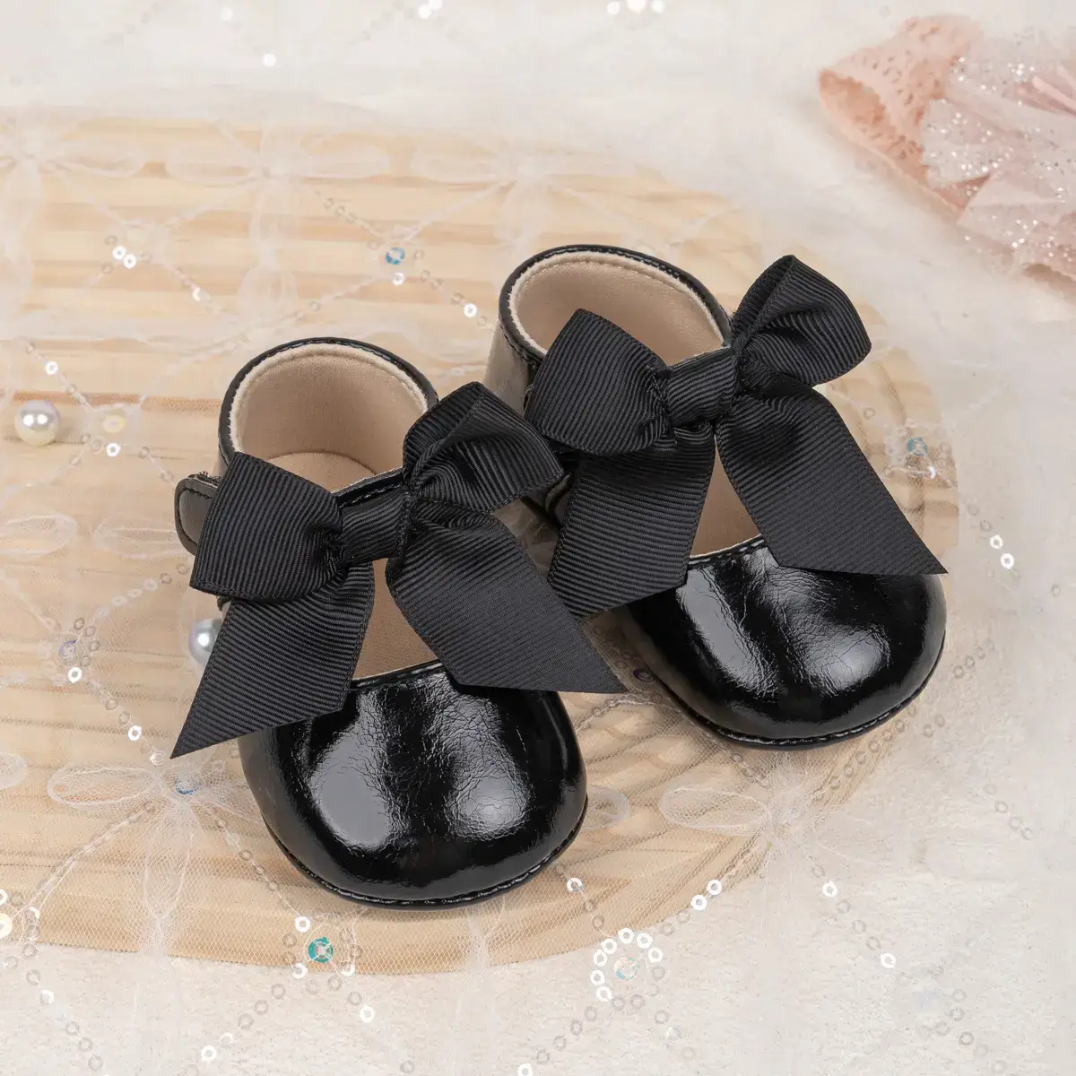 Black Bow Baby Shoes for Toddlers Anti-Slip Rubber — feature 24