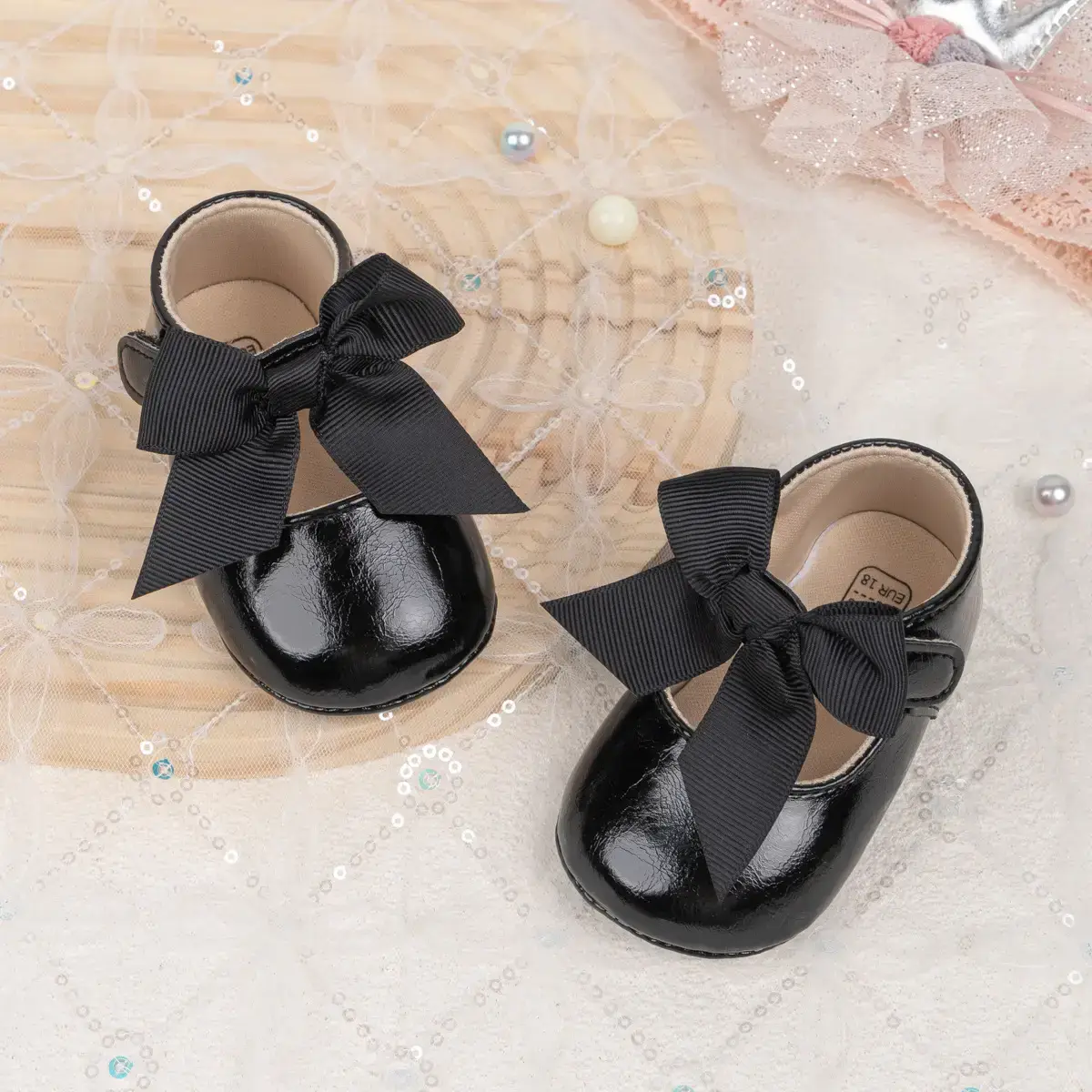 Black Bow Baby Shoes for Toddlers Anti-Slip Rubber — feature 25
