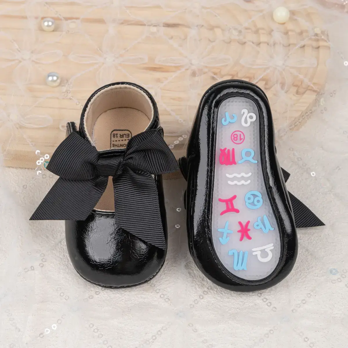 Black Bow Baby Shoes for Toddlers Anti-Slip Rubber — feature 26