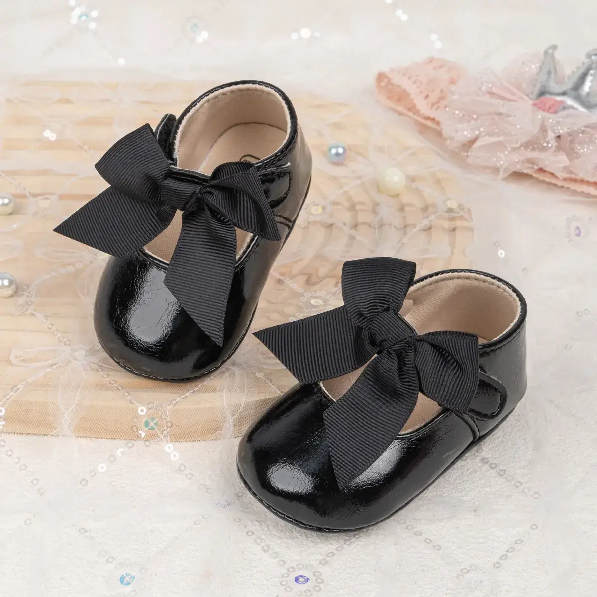 Black Bow Baby Shoes for Toddlers Anti-Slip Rubber — feature 27