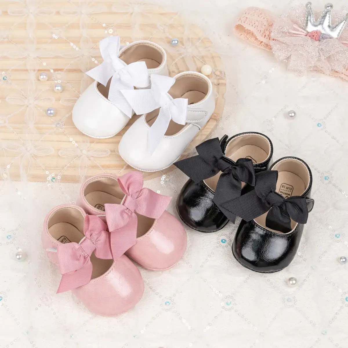 Black Bow Baby Shoes for Toddlers Anti-Slip Rubber — feature 4